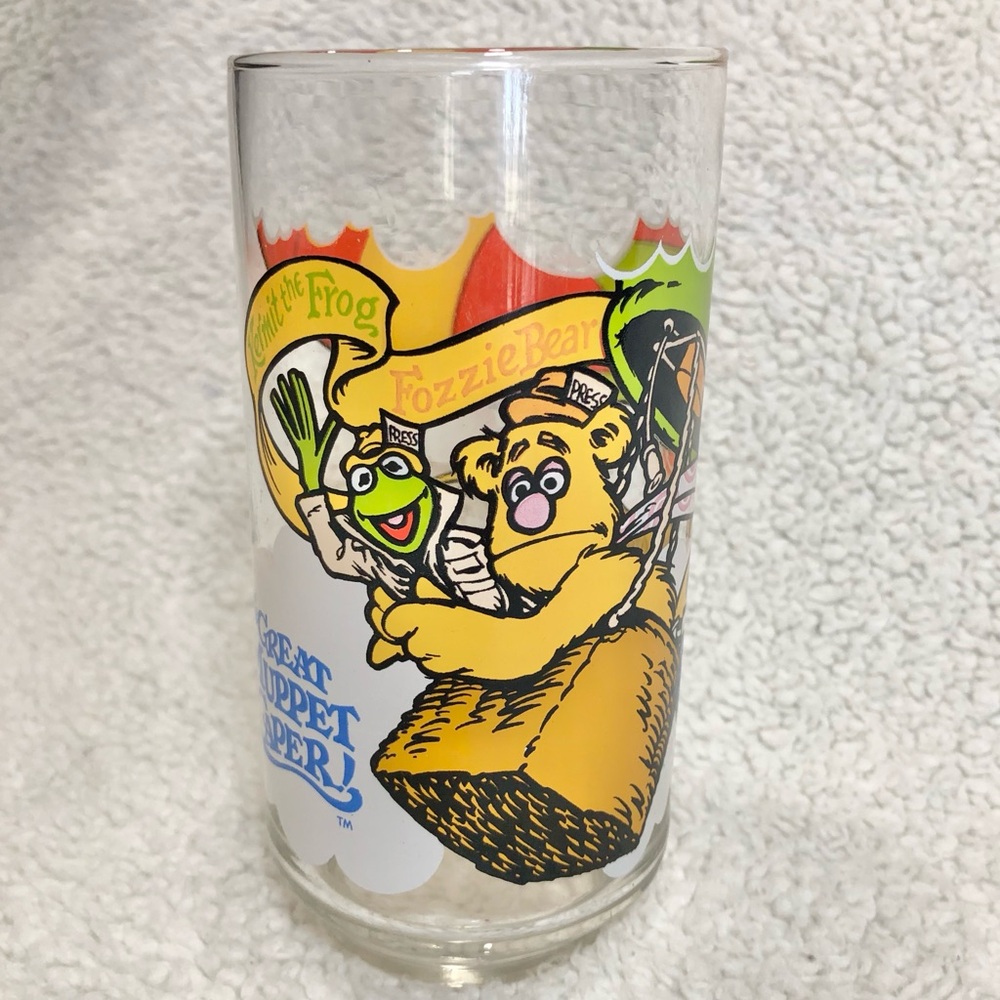 McDonald’s Great Muppet Caper Fozzie, Kermit & Gonzo Character Glass